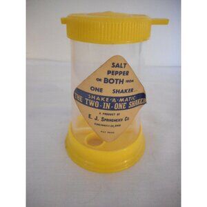 Vintage Yellow Plastic all in one Salt & Pepper Set